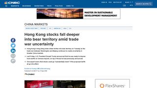 
                            9. Hang Seng index deeper in bear territory amid trade war uncertainty