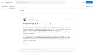 
                            6. Hangouts Signup - Google Product Forums