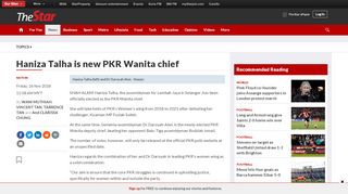 
                            11. Haniza Talha is new PKR Wanita chief - Nation | The Star ...