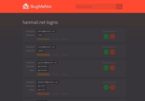
                            6. hanmail.net passwords - BugMeNot