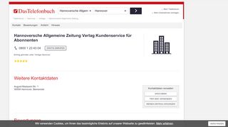 
                            8. Hannoversche Allgemeine Zeitung Verlag Kundenservice für ...