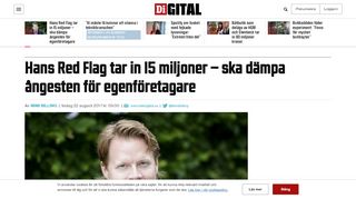 
                            8. Hans Red Flag tar in 15 miljoner – ska dämpa ångesten för ... - Di Digital