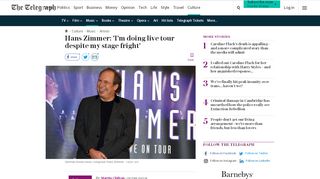 
                            4. Hans Zimmer: 'I'm doing live tour despite my stage fright' - The Telegraph