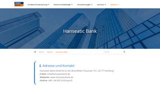 
                            2. Hanseatic Bank: Adresse & Banken-Portrait (Details) - FinanceScout24