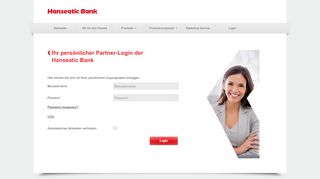 
                            2. Hanseatic Bank Antragserfassung / Partner-Login