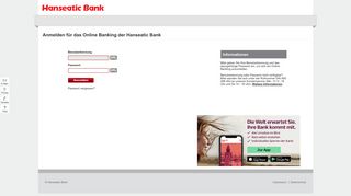 
                            3. Hanseatic Bank: Online Banking Login