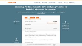 
                            10. Hanseatic Bank online kündigen | geprüfte Vorlage - Aboalarm