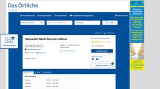 
                            8. Hanseatic Bank Service-Hotline in Hamburg ⇒ in Das Örtliche