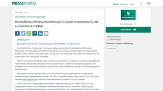 
                            12. ▷ HanseMerkur Reiseversicherung AG gewinnt tallyman AG als e ...