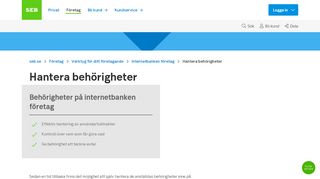 
                            8. Hantera behörigheter på internetbanken företag | SEB