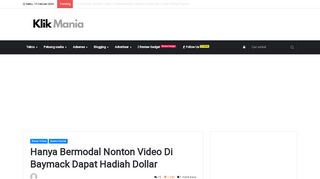 
                            5. Hanya Bermodal Nonton Video Di Baymack Dapat Hadiah Uang Dollar