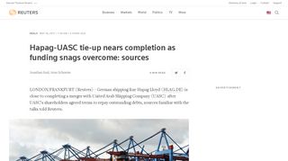 
                            5. Hapag-UASC tie-up nears completion as funding snags overcome ...