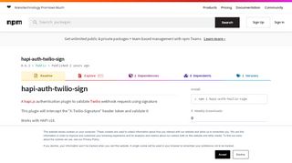 
                            8. hapi-auth-twilio-sign - npm