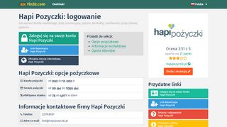
                            7. Hapi Pozyczki logowanie do hapipozyczki.pl na stronie - Fin32.com