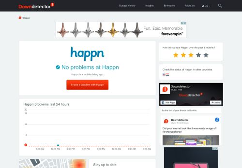 
                            8. Happn down? Current problems and outages | Downdetector