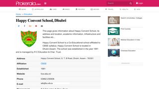 
                            7. Happy Convent School, CBSE Syllabus, Dhubri, Assam - Prokerala.com