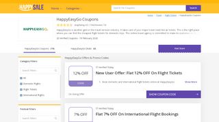 
                            12. HappyEasyGo Coupons & Offers | Rs 1300 OFF Promo Codes On ...