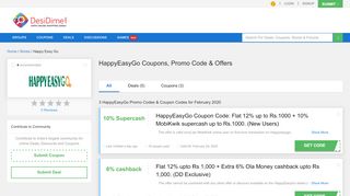 
                            7. HappyEasyGo Coupons, Promo code, Offers & Deals - UPTO 16 ...