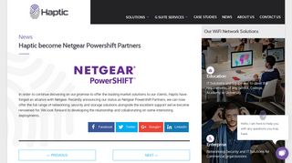 
                            6. Haptic become Netgear Powershift Partners - Haptic Networks