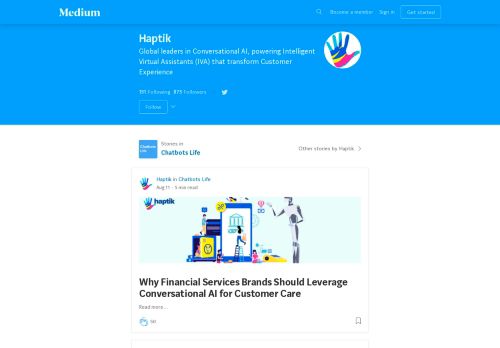 
                            7. Haptik – Chatbots Life