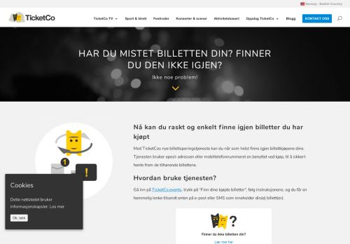 
                            7. Har du mistet billetten din? Finner du den ikke igjen? - TicketCo