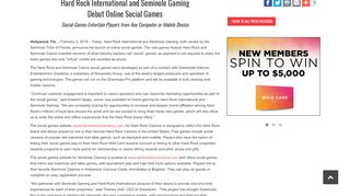 
                            10. Hard Rock International and Seminole Gaming Debut Online Social ...