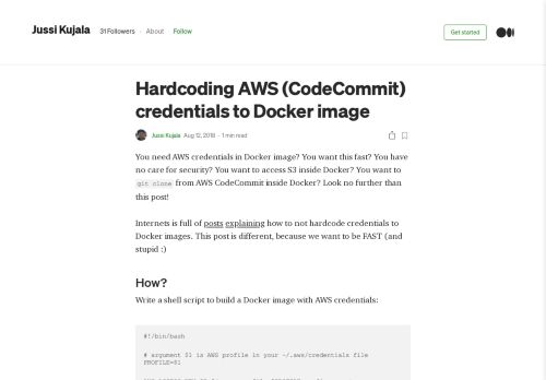 
                            11. Hardcoding AWS (CodeCommit) credentials to Docker image - Medium