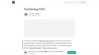 
                            10. Hardening SSH – Jason Rigden – Medium