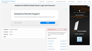 
                            3. Hardkernel ODROID Default Router Login and Password - Clean CSS