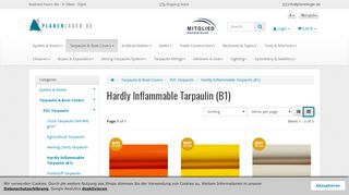 
                            8. Hardly Inflammable Tarpaulin (B1) - Planenlager.de