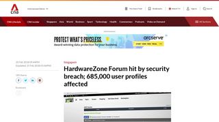 
                            7. HardwareZone Forum hit by security breach; 685,000 user profiles ...