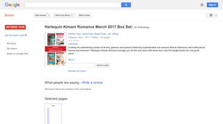 
                            10. Harlequin Kimani Romance March 2017 Box Set: An Anthology - Google Books Result