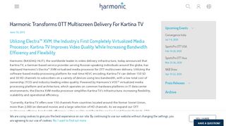 
                            8. Harmonic Transforms OTT Multiscreen Delivery For Kartina TV ...
