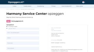 
                            5. Harmony Service Center opzeggen - Opzeggen.nl