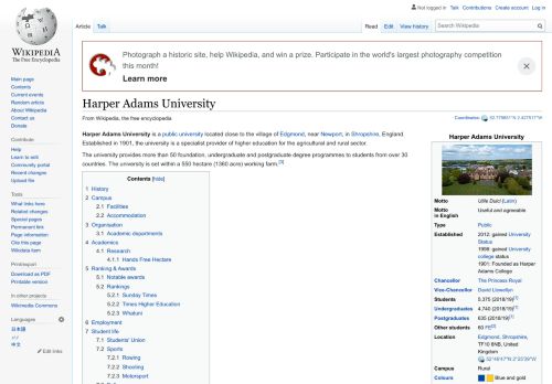 
                            12. Harper Adams University - Wikipedia