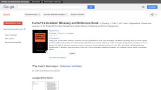 
                            11. Harrod's Librarians' Glossary and Reference Book: A Directory of ...