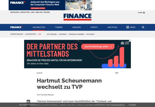 
                            12. Hartmut Scheunemann wechselt zu TVP - FINANCE Magazin