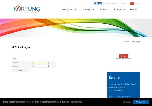 
                            6. Hartung | Druck + Medien GmbH | H.S.P. Login