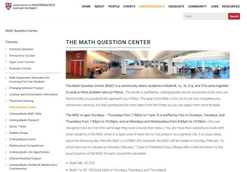 
                            7. Harvard Mathematics Department : Math Question Center