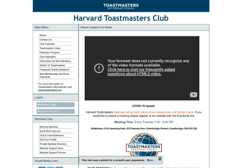 
                            11. Harvard Toastmasters Club