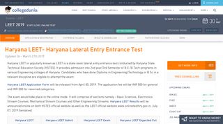 
                            12. Haryana LEET 2019 Application Form, Dates, Pattern and Result