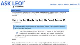 
                            8. Has a Hacker Really Hacked My Email Account? - Ask Leo!