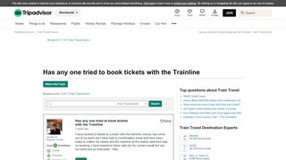 
                            6. Has any one tried to book tickets with the Trainline - Train ...