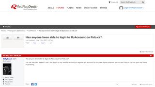 
                            3. Has anyone been able to login to MyAccount on Fido.ca ...