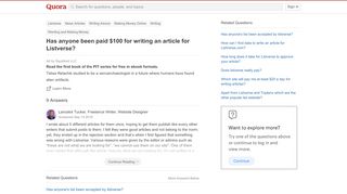
                            4. Has anyone been paid $100 for writing an article for Listverse ...
