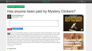 
                            4. Has anyone been paid by Mystery Clickers? / myLot