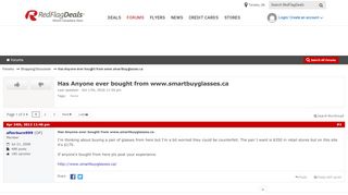 
                            13. Has Anyone ever bought from www.smartbuyglasses.ca - RedFlagDeals ...