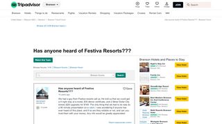 
                            8. Has anyone heard of Festiva Resorts??? - Branson Forum - TripAdvisor