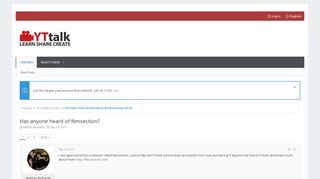 
                            5. Has anyone heard of filmsection? | YouTube Forum | The #1 YouTube ...