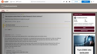 
                            10. Has anyone subscribed to Value Research Stock Advisor ...